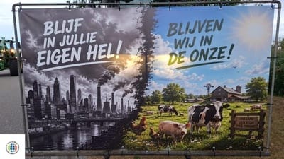 Nijkerkse boeren trekken opnieuw De aandacht met trekkers richting Scherpenzeel tijdens bijeenkomst over stikstofbeleid
