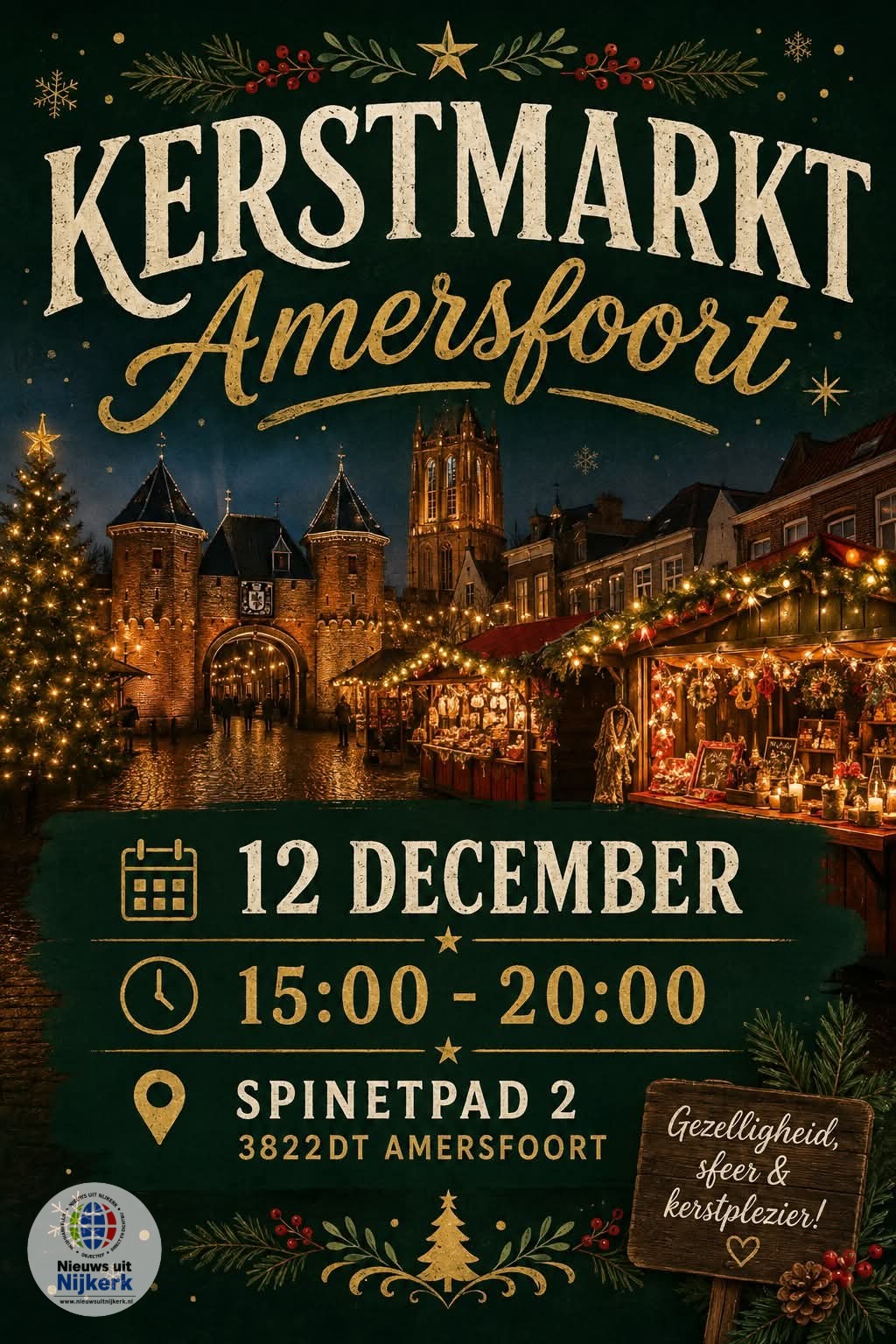 Kerstmarkt met ruim 70 kraampjes op het Spinetpad en Balalaikapad in Amersfoort