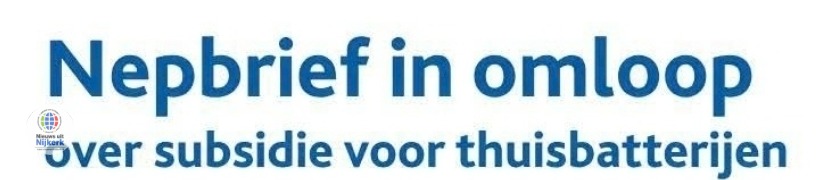 Gemeente Nijkerk waarschuwt voor nepbrief over subsidie thuisbatterij