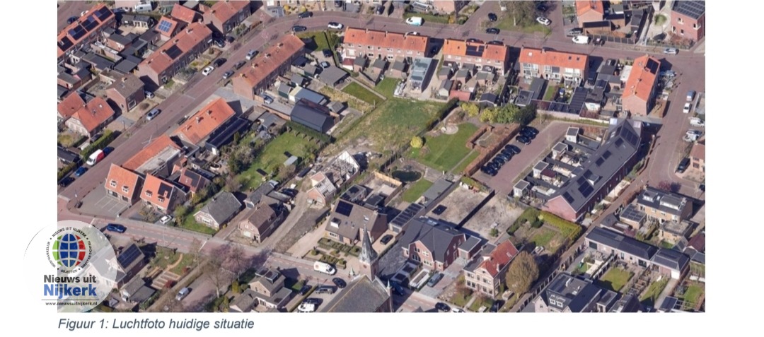 Plan voor negen nieuwe woningen achter Nieuwe Kerkstraat in Nijkerkerveen