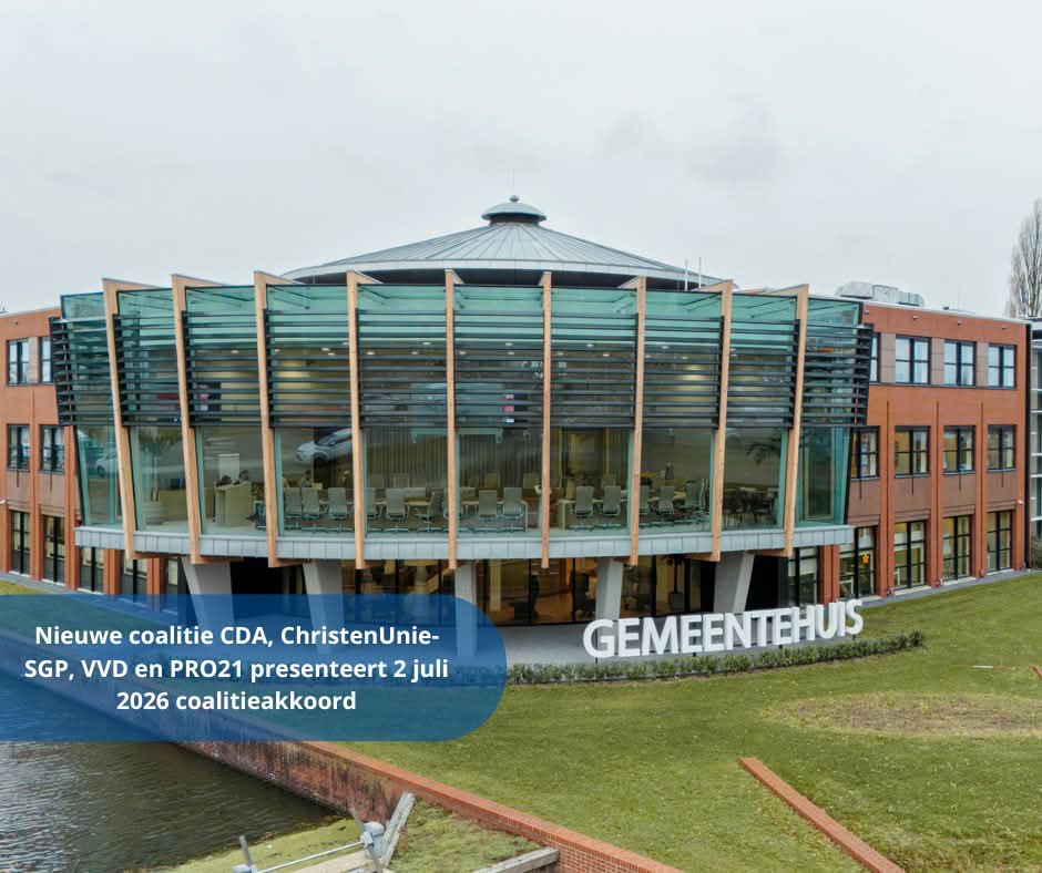 Samen sterk. Bouwen aan de toekomst’Nieuwe coalitie CDA, ChristenUnie-SGP, VVD en PRO21 presenteert 2 juli 2026 coalitieakkoord