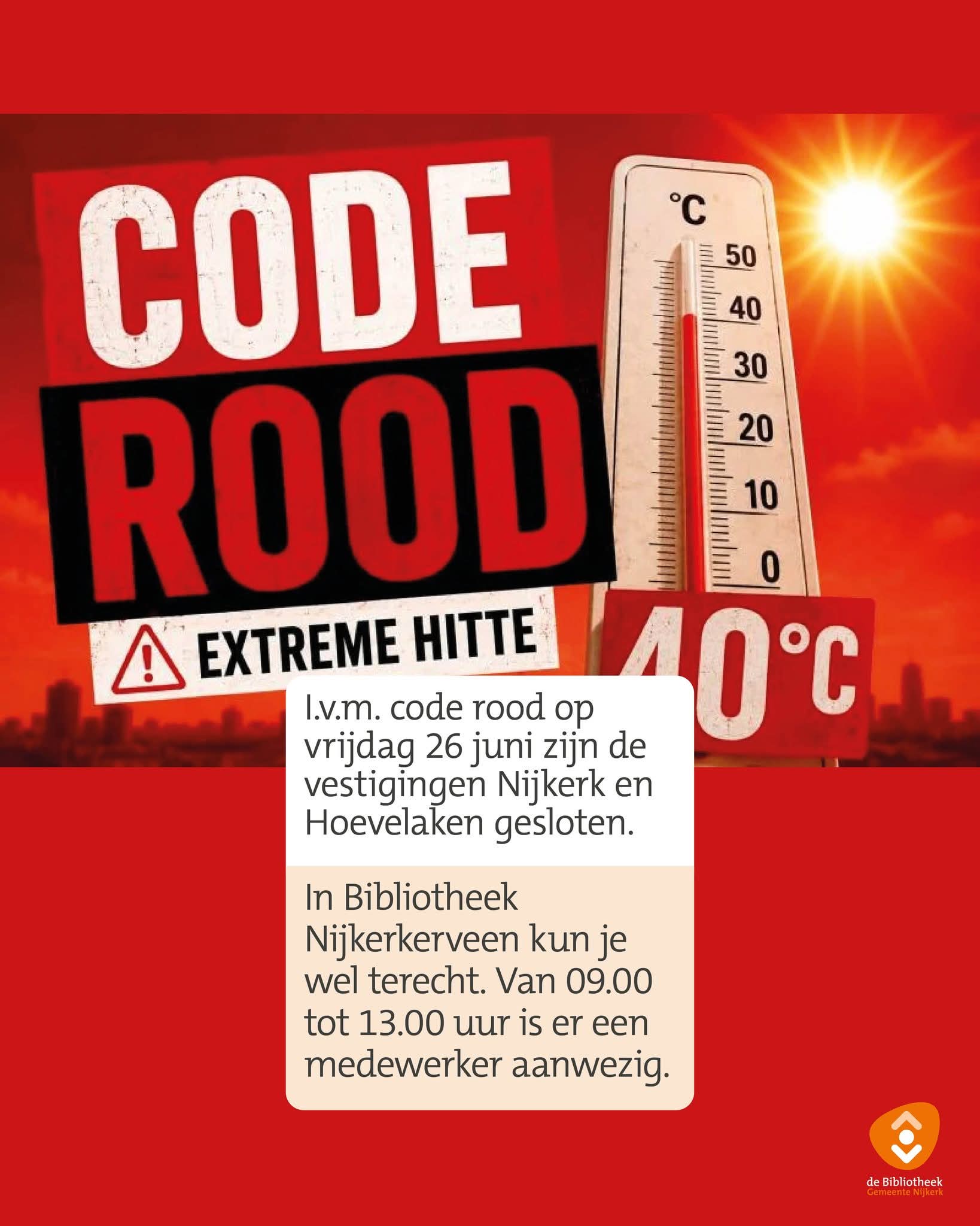 BIBLIOTHEEK GESLOTEN VRIJDAG
